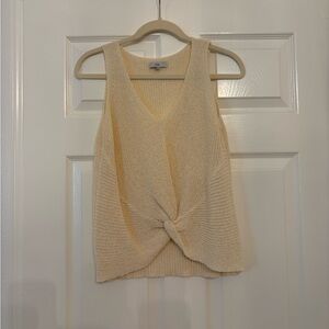 Fate Cream Textured Knit Sleeveless Top